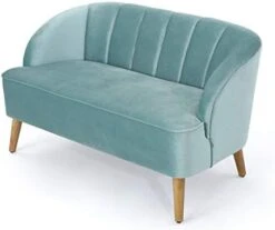 Christopher Knight Home Amaia Modern Velvet Sofa, Seafoam Blue / Walnut -Best Furniture Store 31eGrIj8MnL. AC