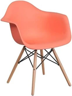 Flash Furniture Alonza Series Navy Plastic Chair With Wooden Legs -Best Furniture Store 31eQBxK6 vL. AC