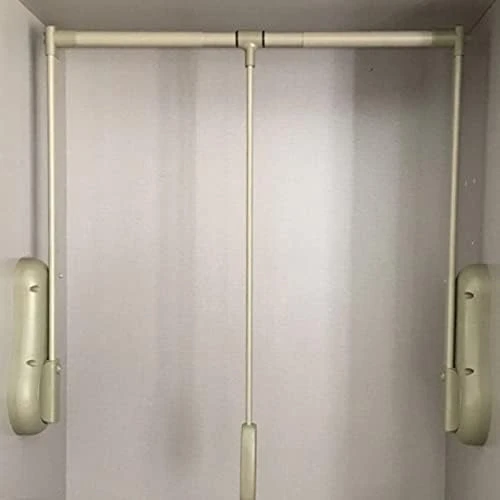 Pull Down Wardrobe Lift, Adjustable Closet Pull Down Rods Hanger For Hanging Clothes Soft-Close Clothes Storage Suitable For Wardrobe Interior Width,Khaki,33to45in 10 Pull Down Wardrobe Lift, Adjustable Closet Pull Down Rods Hanger For Hanging Clothes Soft-Close Clothes Storage Suitable For Wardrobe Interior Width,Khaki,33to45in - Image 10