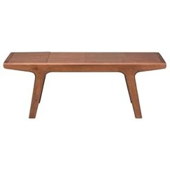 GENERIC Bench (49") Solid Mid-Century Modern Leather Wood Finish -Best Furniture Store 31fOkAyoWOL