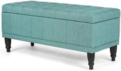 Joveco Storage Ottoman Bench Microfiber Rectangular Button Tufted Footstool Toy Chests & Storage Room Organizer (Dark Royal Blue) -Best Furniture Store 31ffJQi6KhL. AC