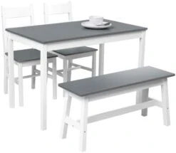 Dining Kitchen Table Set For 4, Solid Wood 4 PC Table And Chair Set, Rectangular Kitchen Table With 2 Chairs And Bench, Modern Farmhouse Dinette Table Set For Kitchen, Dining Room, Easy Assembly 13 Dining Kitchen Table Set For 4, Solid Wood 4 PC Table And Chair Set, Rectangular Kitchen Table With 2 Chairs And Bench, Modern Farmhouse Dinette Table Set For Kitchen, Dining Room, Easy Assembly -Best Furniture Store 31fhzWlobbL. AC