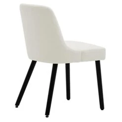 MINCETA Dining Chair,Morden Wood Leg Upholstered Kitchen Chair Set Of 2,PU In Cream White -Best Furniture Store 31foWP0gRbL