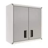 Itbe For Home Ready-to-Assemble Wall Steel Cabinet With Two Doors (White And Grey)