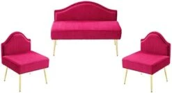 Homtique Velvet Loveseat & Accent Chair 3 Piece Set, Modern Upholstered Living Room Furniture Set, Armless Loveseat Settee With Gold Metal Legs, For Small Space, Bedroom, Apartment, Orange 20 Homtique Velvet Loveseat & Accent Chair 3 Piece Set, Modern Upholstered Living Room Furniture Set, Armless Loveseat Settee With Gold Metal Legs, For Small Space, Bedroom, Apartment, Orange -Best Furniture Store 31fzfkl0mL. AC