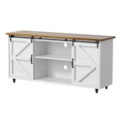 HOMBCK Farmhouse Coffee Bar Cabinet, Sideboard Buffet Cabinet With Storage, White Coffee Bar Kitchen Storage Cabinet With Sliding Barn Doors, Sideboard Cabinet For Living Room, Entryway, White 13 HOMBCK Farmhouse Coffee Bar Cabinet, Sideboard Buffet Cabinet With Storage, White Coffee Bar Kitchen Storage Cabinet With Sliding Barn Doors, Sideboard Cabinet For Living Room, Entryway, White -Best Furniture Store 31gDFLQJLvL