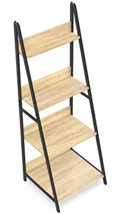 SpringSun 4-Tier Ladder Shelf, Wood Plant Flower Stand Storage Rack Shelf Steel Frame For Office And Home -Best Furniture Store 31gN43kqVlL