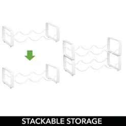 MDesign Metal Steel 3 Bottle Modular Wine Rack Storage Organizer For Kitchen Countertop, Table Top, Pantry, Fridge - Holder For Wine, Beer, Pop/Soda, Water, Stackable - 2 Pack - Matte White 13 MDesign Metal Steel 3 Bottle Modular Wine Rack Storage Organizer For Kitchen Countertop, Table Top, Pantry, Fridge - Holder For Wine, Beer, Pop/Soda, Water, Stackable - 2 Pack - Matte White -Best Furniture Store 31gNwOpQwDL