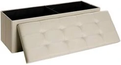 SONGMICS 43 Inches Folding Storage Ottoman Bench, Storage Chest, Foot Rest Stool, Bedroom Bench With Storage, Holds Up To 660 Lb, Dark Gray ULSF77K -Best Furniture Store 31gWU43ebTL. AC