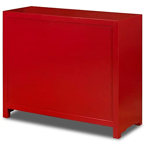 ChinaFurnitureOnline Elmwood Chinese Ming Cabinet, Matte Red 2 ChinaFurnitureOnline Elmwood Chinese Ming Cabinet, Matte Red - Image 2