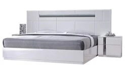 Palermo Contemporary King Bedroom Set In White, 5-Piece