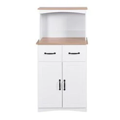UFINEGO Kitchen Storage Cabinet Pantry Cabinet, White Storage Cupboard Pantry With 2 Doors, 2 Drawers & Microwave Shelf, Freestanding Kitchen Storage Buffet -Best Furniture Store 31iVTPnlWlL