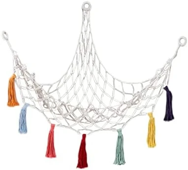 D-GROEE Stuffed Animal Toy Hammock Storage Hammock With Tassel Handmade Cotton Rope Corner Hanging Stuffed Animal Toy Organizer Net Bag Home Decor Purple 6 D-GROEE Stuffed Animal Toy Hammock Storage Hammock With Tassel Handmade Cotton Rope Corner Hanging Stuffed Animal Toy Organizer Net Bag Home Decor Purple - Image 6
