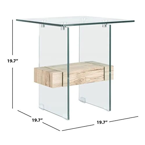 Safavieh Home Kayley Natural And Glass Accent Table 2 Safavieh Home Kayley Natural And Glass Accent Table - Image 2