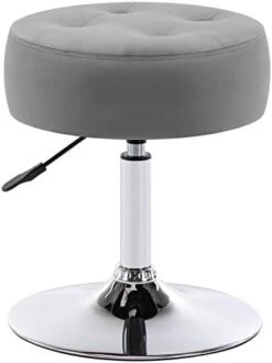 Duhome PU Leather Vanity Stool Makeup Stool Vanity Chair Height Adjustable Swivel Stool Round Ottoman White -Best Furniture Store 31isv5ZryEL. AC