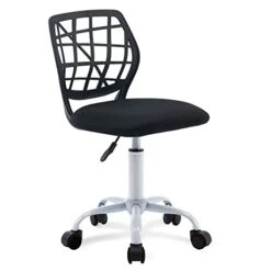 Villeston Desk Chair For Boys Girls And Teens Mesh Computer Bedroom Office Study Chair Ergonomic Small Swivel Height Adjustable Chair With Wheels, Black