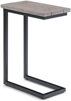 SIMPLIHOME Skyler SOLID MANGO WOOD And Metal 18 Inch Wide Rectangle Industrial C Side Table In Dark Cognac Brown, Fully Assembled, For The Living Room And Bedroom -Best Furniture Store 31jEHmFYahL. AC