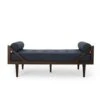 Christopher Knight Home Rayle Chaise Lounge, Wood, Navy Blue + Dark Brown