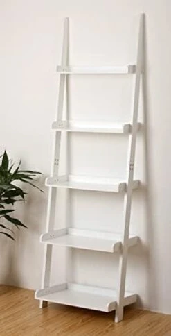EHemco 5 Tier Leaning Wall Bookshelf, 70 Inches, White 13 EHemco 5 Tier Leaning Wall Bookshelf, 70 Inches, White -Best Furniture Store 31jbjJLiEZL. AC
