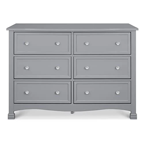 Kalani 6-Drawer Double Wide Dresser In Grey 4 Kalani 6-Drawer Double Wide Dresser In Grey - Image 4