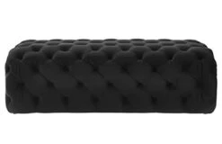 TOV Furniture The Kaylee Collection Modern Style Living Room Jumbo Velvet Upholstered Button Tufted Ottoman, Black -Best Furniture Store 31jokGMfkKL