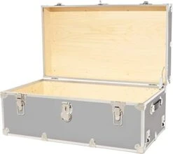 Heavy-Duty Armor College Dorm & Summer Camp Trunk With Soft-Close Safety Lid - 32" L X 18" W X 14" H (Black) -Best Furniture Store 31k6lNDcxL. AC