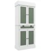 Giantex Kitchen Pantry Cabinet, 72” Tall Buffet Cupboard With 2-Door Sideboards, Large Drawer, 3 Adjustable Shelves & Anti-Tipping Kits, Storage Cabinet For Dining Room Living Room (White & Green)