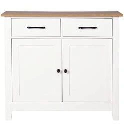 Friday Discount Kitchen Sideboard Buffet Storage Cabinet With 2 Drawers, 1 Adjustable Shelf, 2 Doors Cupboard Console Table For Living Room, Dining Room, Hallway Furniture, Ivory White -Best Furniture Store 31kjRVOqawL