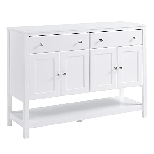 HOMCOM 47" Coffee Bar Cabinet, Sideboard Buffet Cabinet, Accent Kitchen Cabinet With Adjustable Shelves And Drawers For Living Room, White 1 HOMCOM 47" Coffee Bar Cabinet, Sideboard Buffet Cabinet, Accent Kitchen Cabinet With Adjustable Shelves And Drawers For Living Room, White