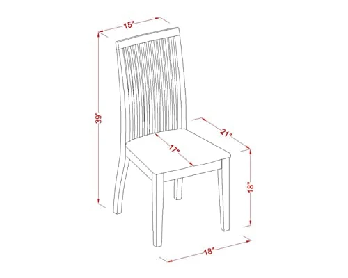 East West Furniture Dining Chairs, Medium, IPC-MAH-W 3 East West Furniture Dining Chairs, Medium, IPC-MAH-W - Image 3