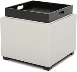 CHITA Storage Ottoman Cube With Tray,Footrest Stool Seat Serve As Side Table, PU Leather In Dark Blue 21 CHITA Storage Ottoman Cube With Tray,Footrest Stool Seat Serve As Side Table, PU Leather In Dark Blue -Best Furniture Store 31lByWgtV4L. AC