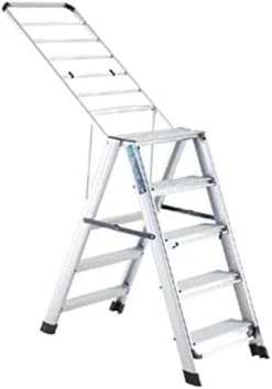 GENERIC 5 Step Ladder Aluminum Alloy Ladder Folding Ladder With Wide Anti-Slip Pedal Flower Stand Storage Rack Drying Rack Portable Step Ladder For Home And Kitchen Use Space Saving (Color : Bruin) -Best Furniture Store 31ljGnLxUJL. AC