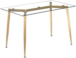 Karl Home Modern Tempered Glass Dining Table, Kitchen & Dining Room Glass Tables With 4 Heavy-Duty Metal Legs, 200lbs Capacity, 43.3" L X 27.6" W X 28.9" H (Glass) 21 Karl Home Modern Tempered Glass Dining Table, Kitchen & Dining Room Glass Tables With 4 Heavy-Duty Metal Legs, 200lbs Capacity, 43.3" L X 27.6" W X 28.9" H (Glass) -Best Furniture Store 31lqpbphUoL. AC