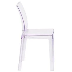 Flash Furniture Emilie Ghost Chair With Square Back In Transparent Crystal -Best Furniture Store 31n8loAxZJL