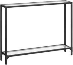 HOOBRO 55.1" Gold Console Table, Narrow Tempered Glass Entryway Table, Sofa Table Behind Couch, Modern Style, Metal Frame, Hallway, Living Room, Gold GD06XG01 -Best Furniture Store 31nC0zJeFzL. AC