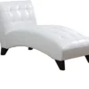 ACME Anna White Faux Leather Lounge Chaise