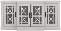 Galano Isadora Wide Accent Sideboard - Storage Cabinet With Doors And Shelves - Free Standing Sideboard - Sideboard Storage Cabinet For Living Room - Easy Assembly - Dusty Grey Oak -Best Furniture Store 31nel Zu7tL. AC