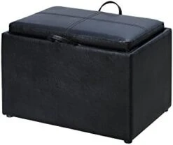 Convenience Concepts Designs4Comfort Accent Storage Ottoman With Reversible Tray, Espresso Faux Leather 22.75 X 15.75 X 16 -Best Furniture Store 31nusIh3TwL. AC