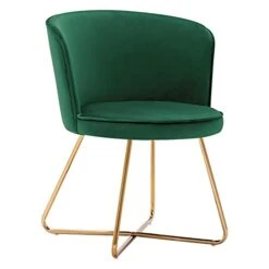 Duhome Accent Chair Vanity Chair Home OfficeMid-Century Modern Upholstered Leisure Club Dining Chairs Velvet Cushion For Living Room Bedroom Reception Area Dark Green 1pcs -Best Furniture Store 31o1OVJT4nL