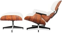 Mid Century Chaise Lounge Chair With Ottoman, 100% Full Grain Leather, Walnut, Modern Accent Chair Classic Design, Heavy Duty Base Support For Bedroom Indoor Set -Best Furniture Store 31o9UAb PIL. AC 1