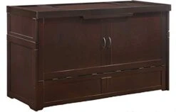 Murphy Cube Queen Cabinet Bed Professionally Assembled By SDS Cabinet Beds With Custom 6" Memory Foam Mattress (Dark Chocolate Finish)
