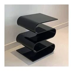 Minimalist Design Shelf S-Shaped Coffee Table, Magazine Rack Storage Book Lucite Modern Accent Night Stand Desk,Living Room Bedroom Study (Color : A, Size : 43 * 34cm)