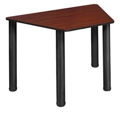 Regency Trapezoid School Desk, 36" X 23", Cherry/Black
