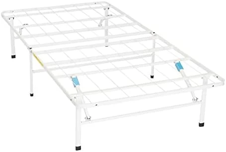 Foldable Metal Platform Bed Frame With Tool Free Setup, 14 Inches High, Queen, White 9 Foldable Metal Platform Bed Frame With Tool Free Setup, 14 Inches High, Queen, White - Image 9