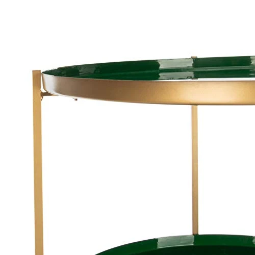 Safavieh Home Tia Contemporary Hunter Green And Brass Round 5-tier Etagere 4 Safavieh Home Tia Contemporary Hunter Green And Brass Round 5-tier Etagere - Image 4