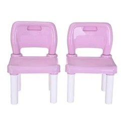 Plastic Kids Table And 2 Chairs Set, Set For Boys Or Girls Toddler Leaning Chair Drawing Chair (20x20x17.31inch, Pink) 6 Plastic Kids Table And 2 Chairs Set, Set For Boys Or Girls Toddler Leaning Chair Drawing Chair (20x20x17.31inch, Pink) -Best Furniture Store 31pqt7Urr3L
