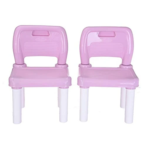 Plastic Kids Table And 2 Chairs Set, Set For Boys Or Girls Toddler Leaning Chair Drawing Chair (20x20x17.31inch, Pink) 2 Plastic Kids Table And 2 Chairs Set, Set For Boys Or Girls Toddler Leaning Chair Drawing Chair (20x20x17.31inch, Pink) - Image 2