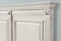 Va Wood Bedroom Set, Queen Panel Bed, Dresser, Mirror, Two Nightstands, Distressed Parchment -Best Furniture Store 31pwjZlAQOL