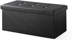 Otto & Ben Folding Chest With Memory Foam Seat Tufted Faux Leather Trunk Bedroom Ottomans Bench End Table, 45 Inch, Black -Best Furniture Store 31qAHKPZzlL. AC
