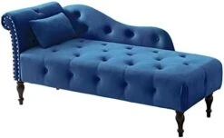 Homtique 60" Velvet Storage Chaise Lounge Indoor Button Tufted With Pillow, Nailhead Decorate Rolled Arm Chaise Lounge For Bedroom Living Room (Beige, With Storage) 25 Homtique 60" Velvet Storage Chaise Lounge Indoor Button Tufted With Pillow, Nailhead Decorate Rolled Arm Chaise Lounge For Bedroom Living Room (Beige, With Storage) -Best Furniture Store 31qaTA9lv3L. AC